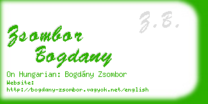 zsombor bogdany business card