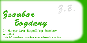 zsombor bogdany business card